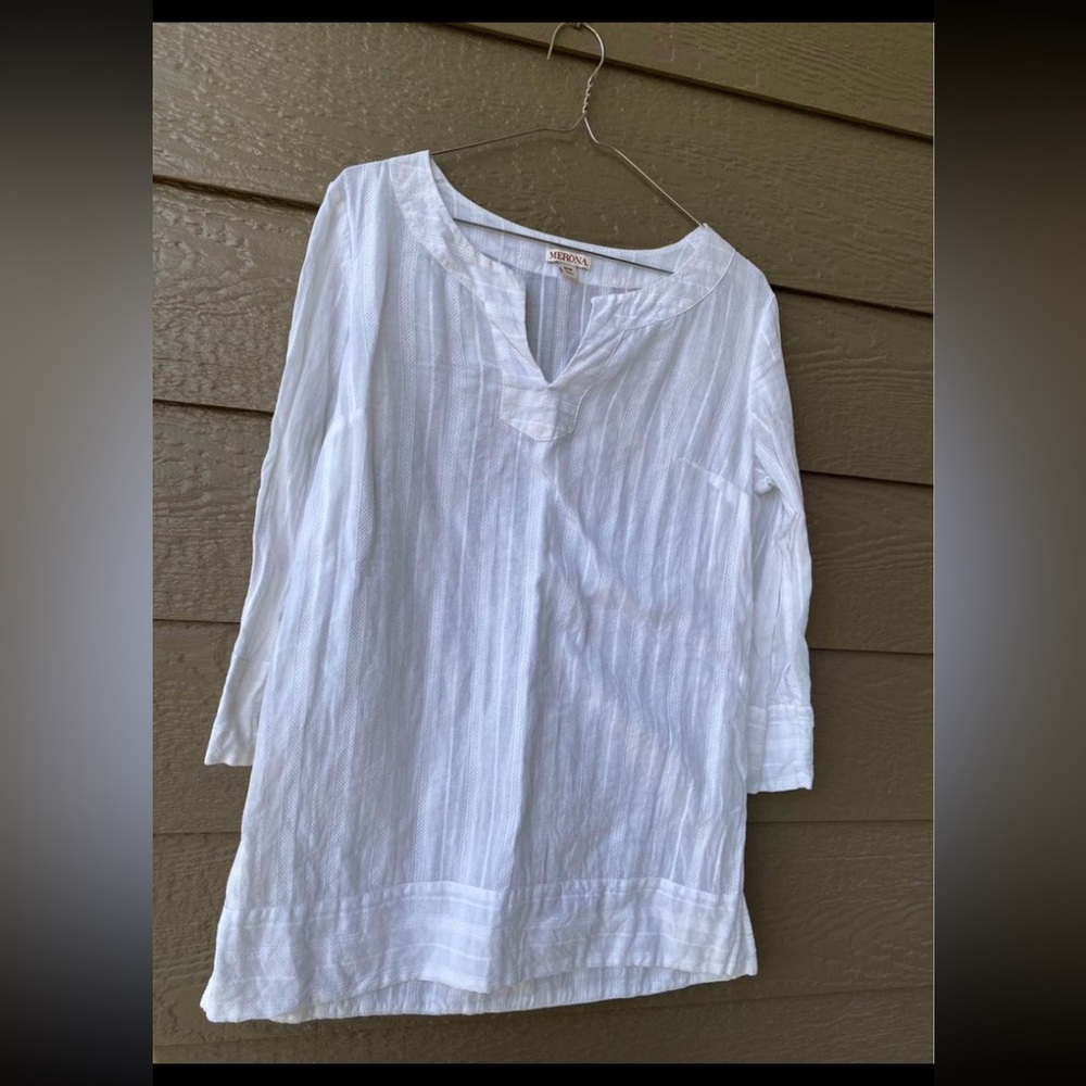 Merona ¾ Sleeve Cotton Slub Tunic Top blouse